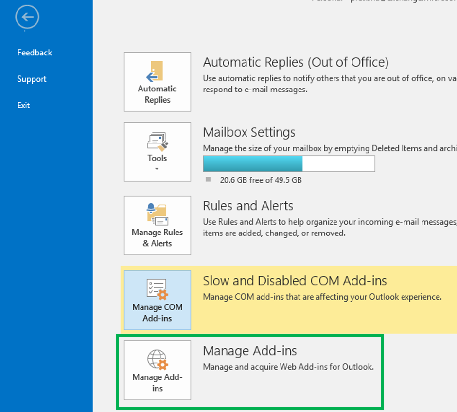 Check Outlook 2013 Add-in Support